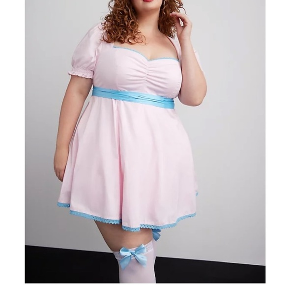 TORRID NWT HALLOWEEN COSTUME STRETCH POPLIN SATIN CLASSIC DOLL DRESS - Picture 2 of 7